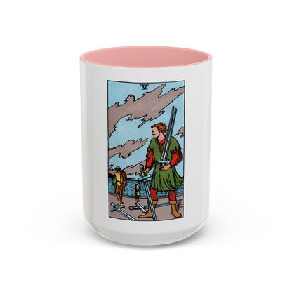 The 5 of Swords (Tarot Card) Accent Coffee Mug