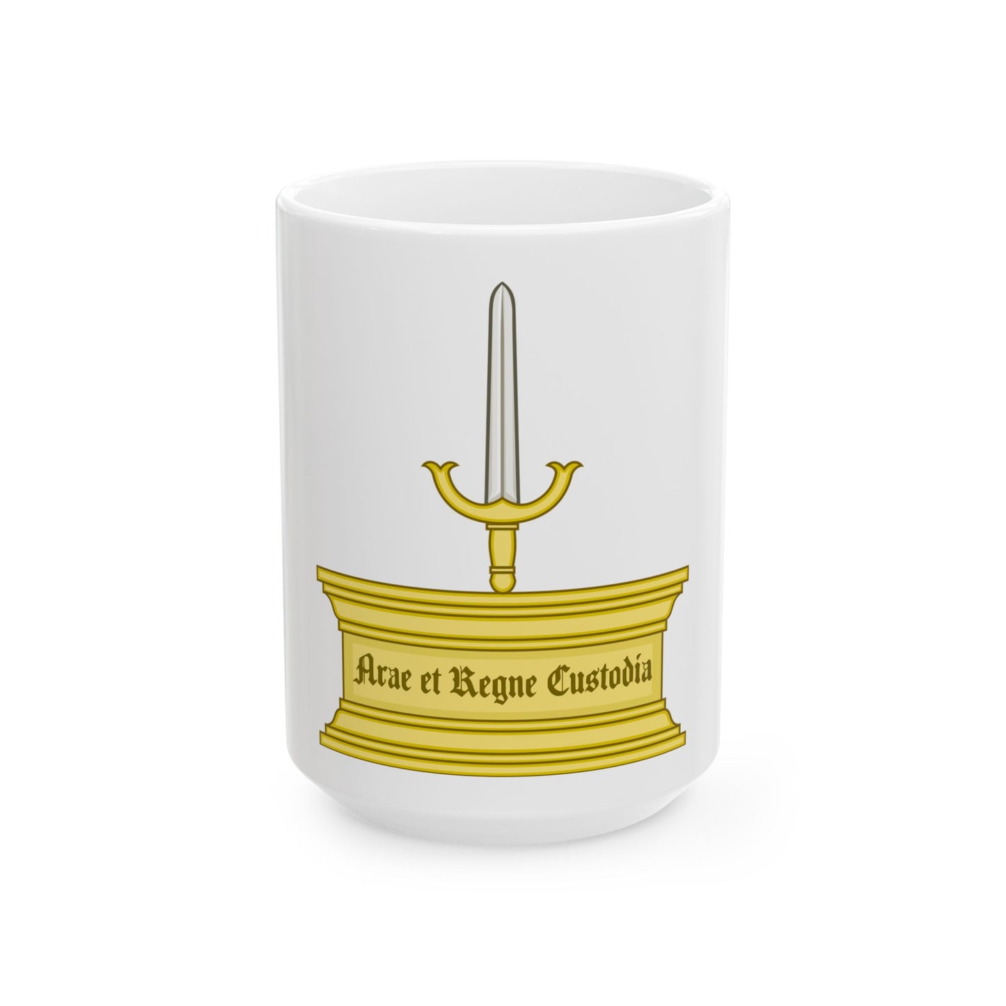 Altar and Sword Badge of Mary I - White Coffee Mug