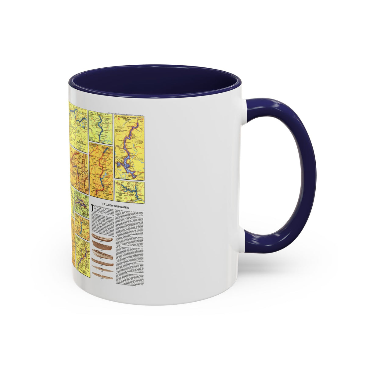 USA - Wild and Scenic Rivers 2 (1977) (Map) Accent Coffee Mug