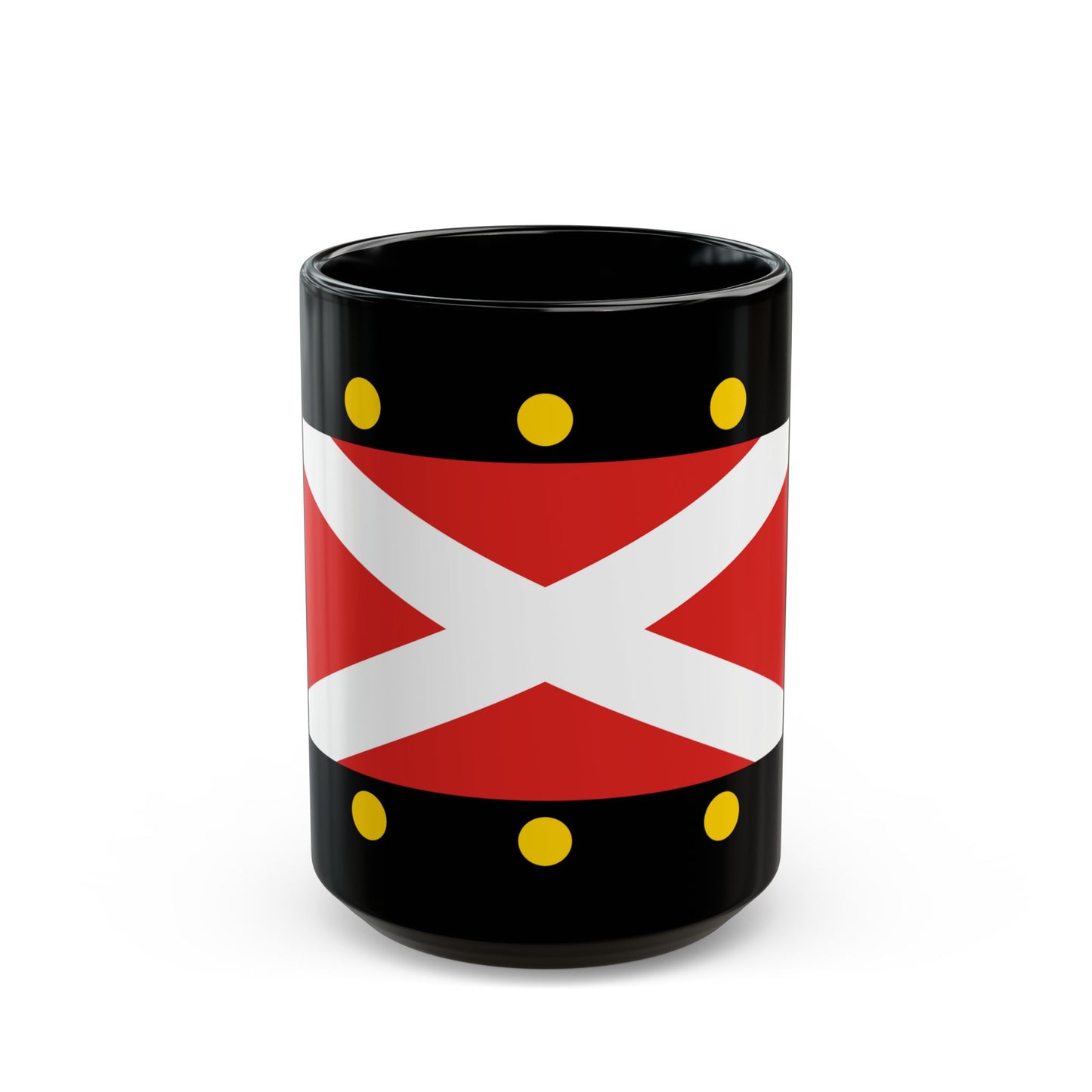 Flag of Hampton Poyle UK - Black Coffee Mug-15oz-Go Mug Yourself