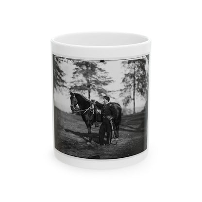 Brandy Station, Va. Lt. Col. Orson H. Hart, A.A.G. Of 3d Corps, And Horse (U.S. Civil War) White Coffee Mug