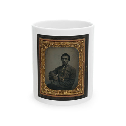 Unidentified Soldier In Confederate Uniform Wearing Chain (U.S. Civil War) White Coffee Mug