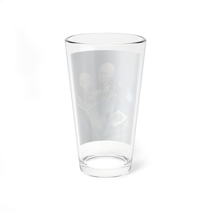 Ike and Kruschev, Newsweek magazine preliminary illustration, September 21, 1959 - Pint Glass 16oz