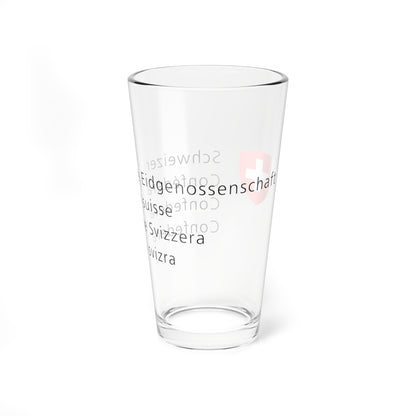 Logo der Schweizerischen Eidgenossenschaft (Switzerland) (Coat of Arms) Pint Glass 16oz
