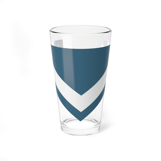 Slate teal downward chevron panel with a single off-white chevron stripe on a plain white background.