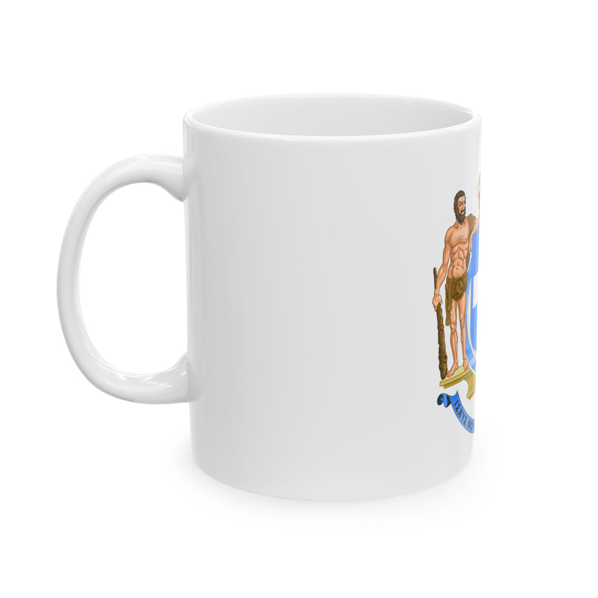Coat of Arms of Greece (blue cross) - White Coffee Mug