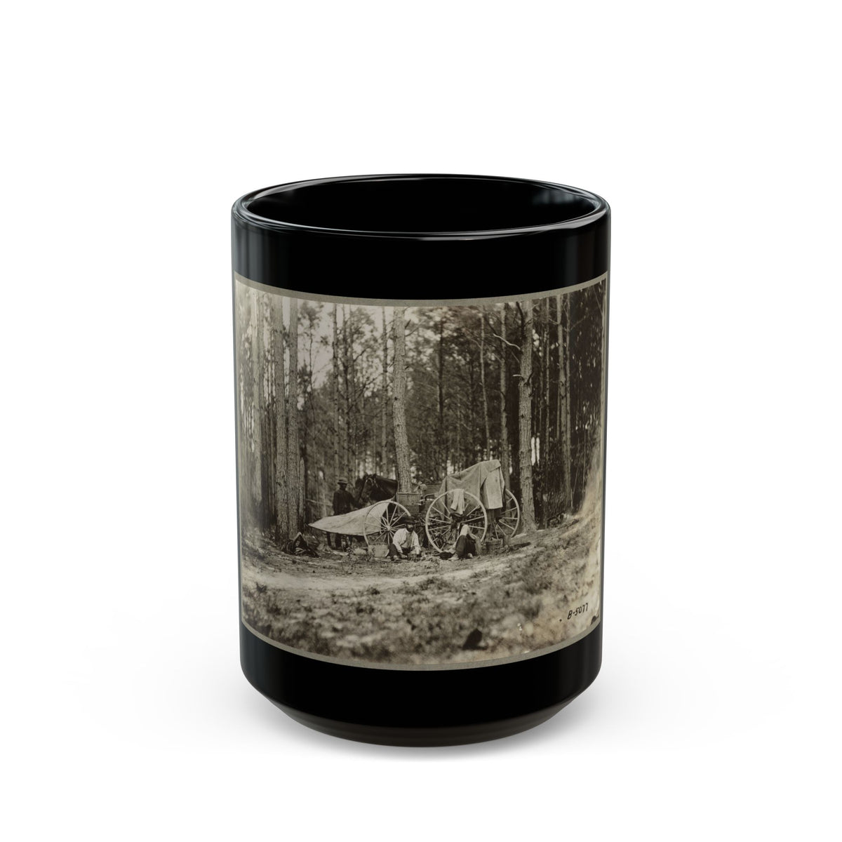 Brady's Photo Outfit In Front Of Petersburg, Va. 1864( ) (U.S. Civil War) Black Coffee Mug
