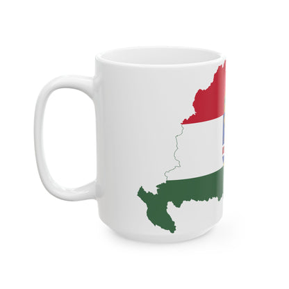 Flag-map of Transleithania 1915-1918 (Hungary) White Coffee Mug