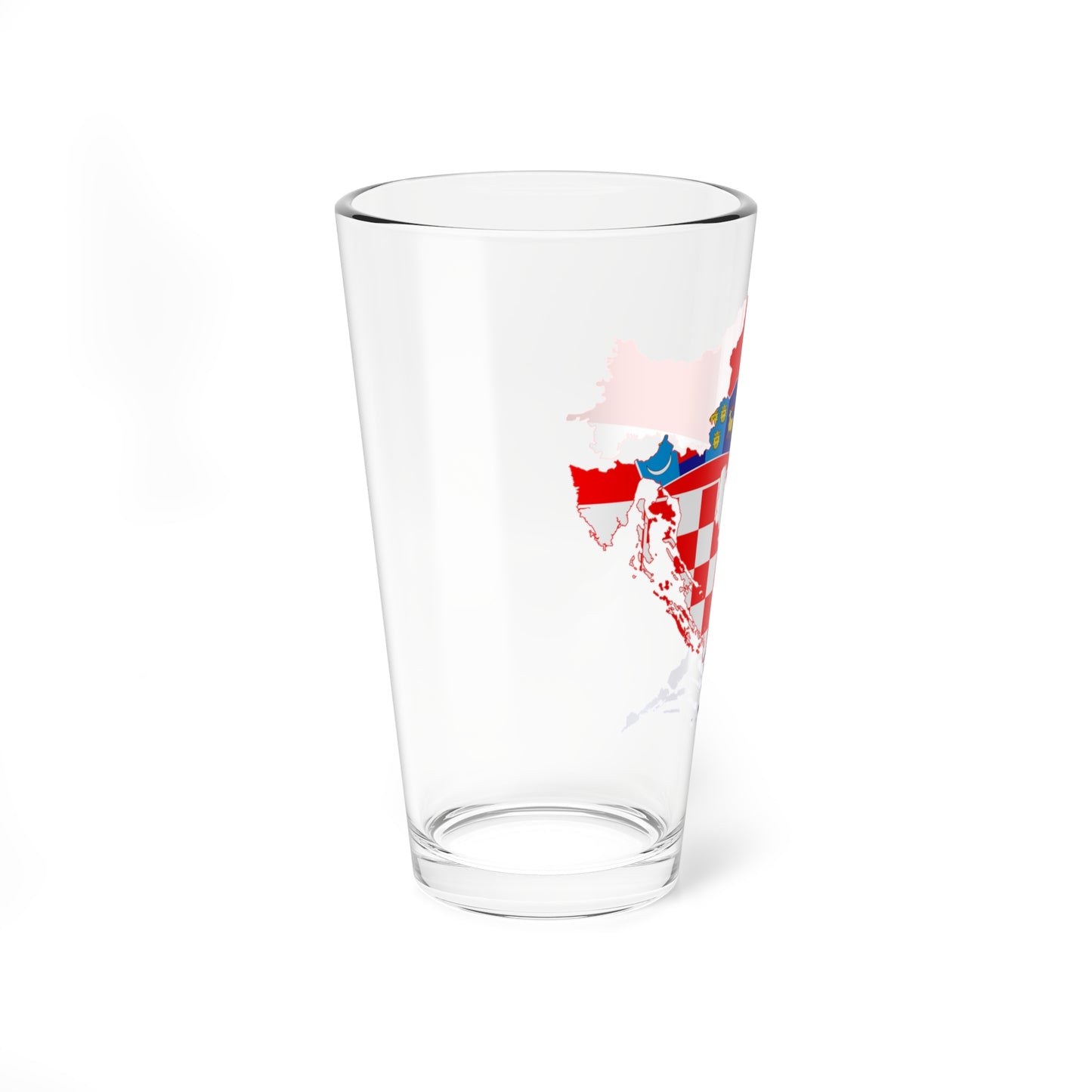 Flag map of Croatia (Croatia) Pint Glass 16oz