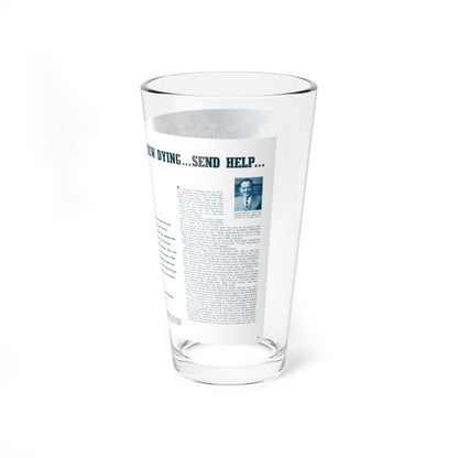 Plane Down Crew Dying Send Help, For Men Only, May 1960 (Magazine Illustration) Pint Glass 16oz