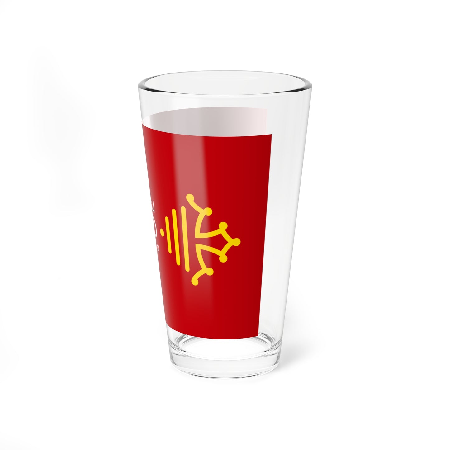 Flag of Region Occitanie Perpinya variation reverse (France) Pint Glass 16oz