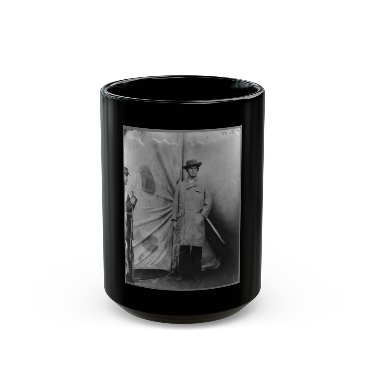 Lewis Payne, Lincoln Conspirator, Full-Length Portrait, Standing In Front Of Tent, Facing Right (U.S. Civil War) Black Coffee Mug