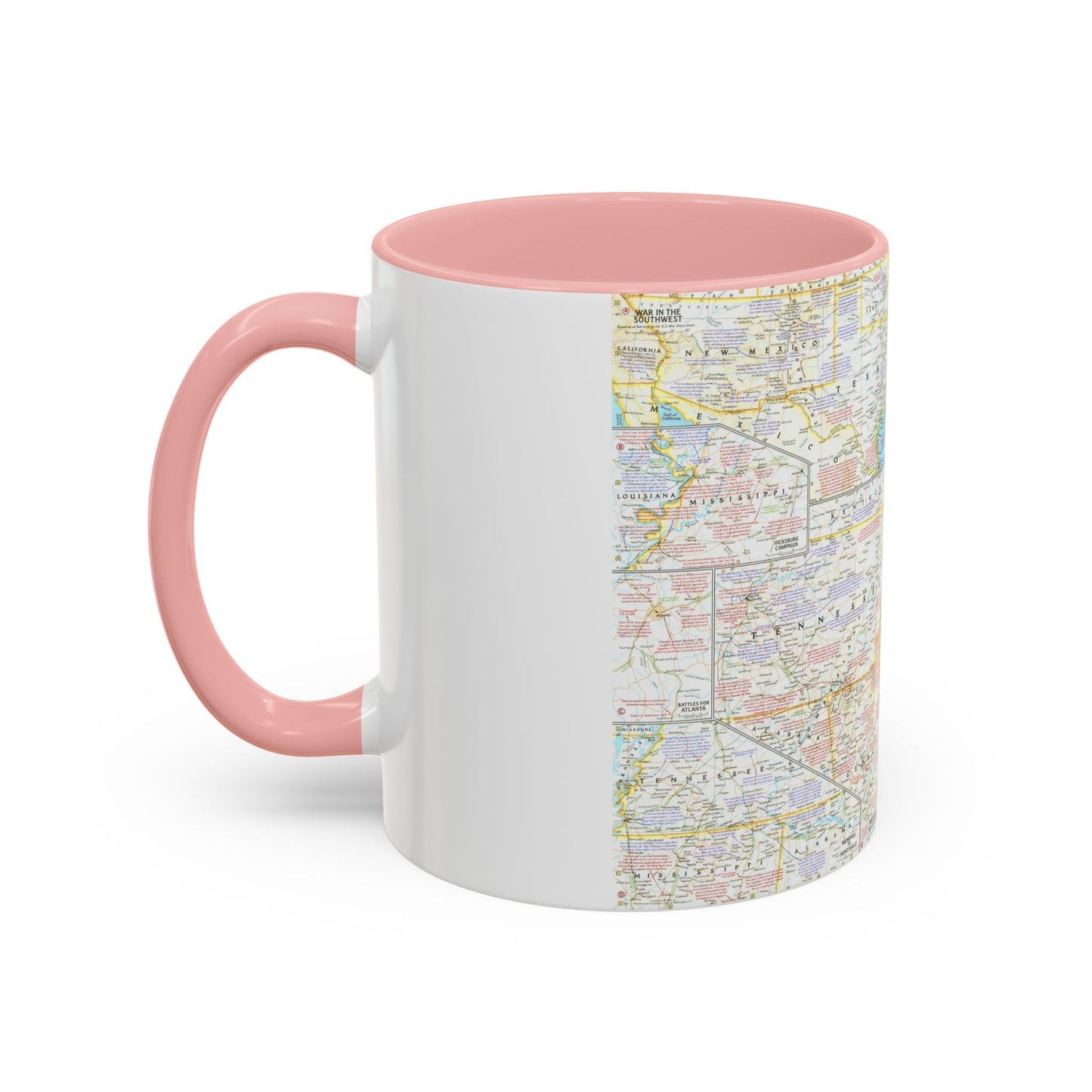 USA - Battlefields of the Civil War 2 (1961) (Map) Accent Coffee Mug