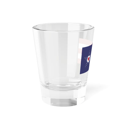 Flag of the United States pentagonal arrangement and Pennsylvania keystone symbol (United States) Shot Glass 1.5oz