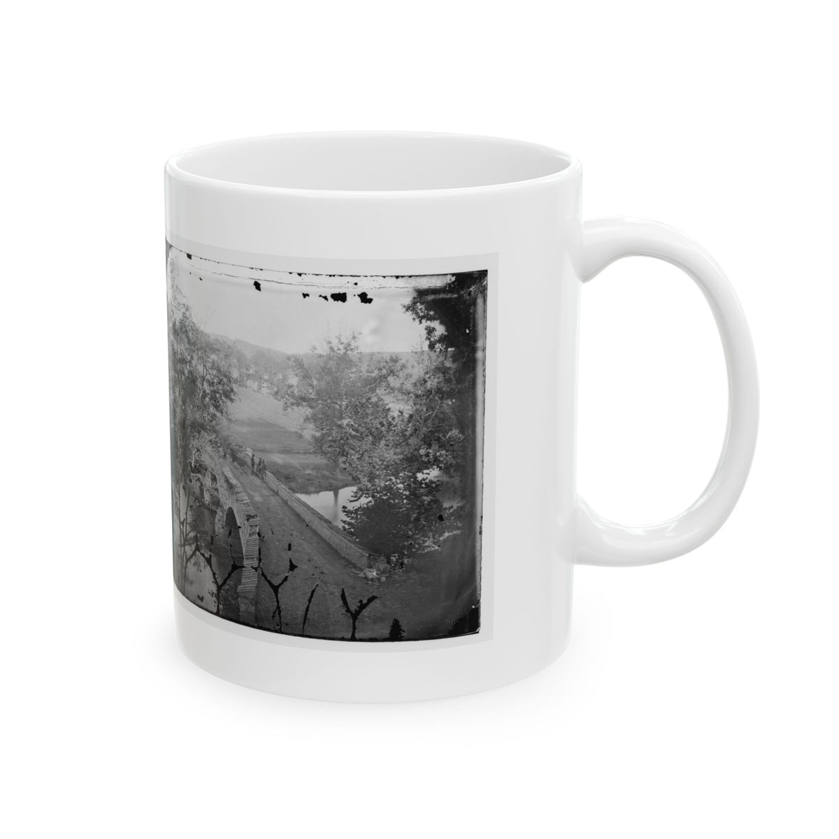 Antietam, Maryland. Burnside Bridge. Photographed From A Tree (U.S. Civil War) White Coffee Mug