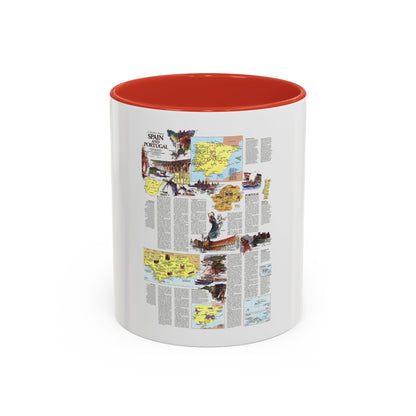 Spain and Portugal - A Traveller's Map 2 (1984) (Map) Accent Coffee Mug