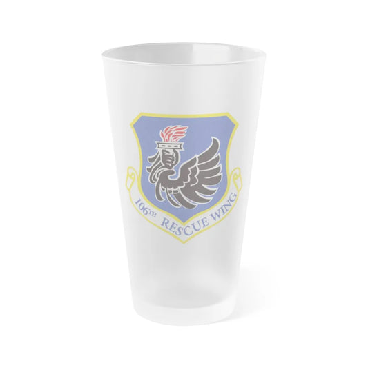 106th Rescue Wing logo 2 (U.S. Air Force) Frosted Pint Glass 16oz-16oz-Frosted-Go Mug Yourself