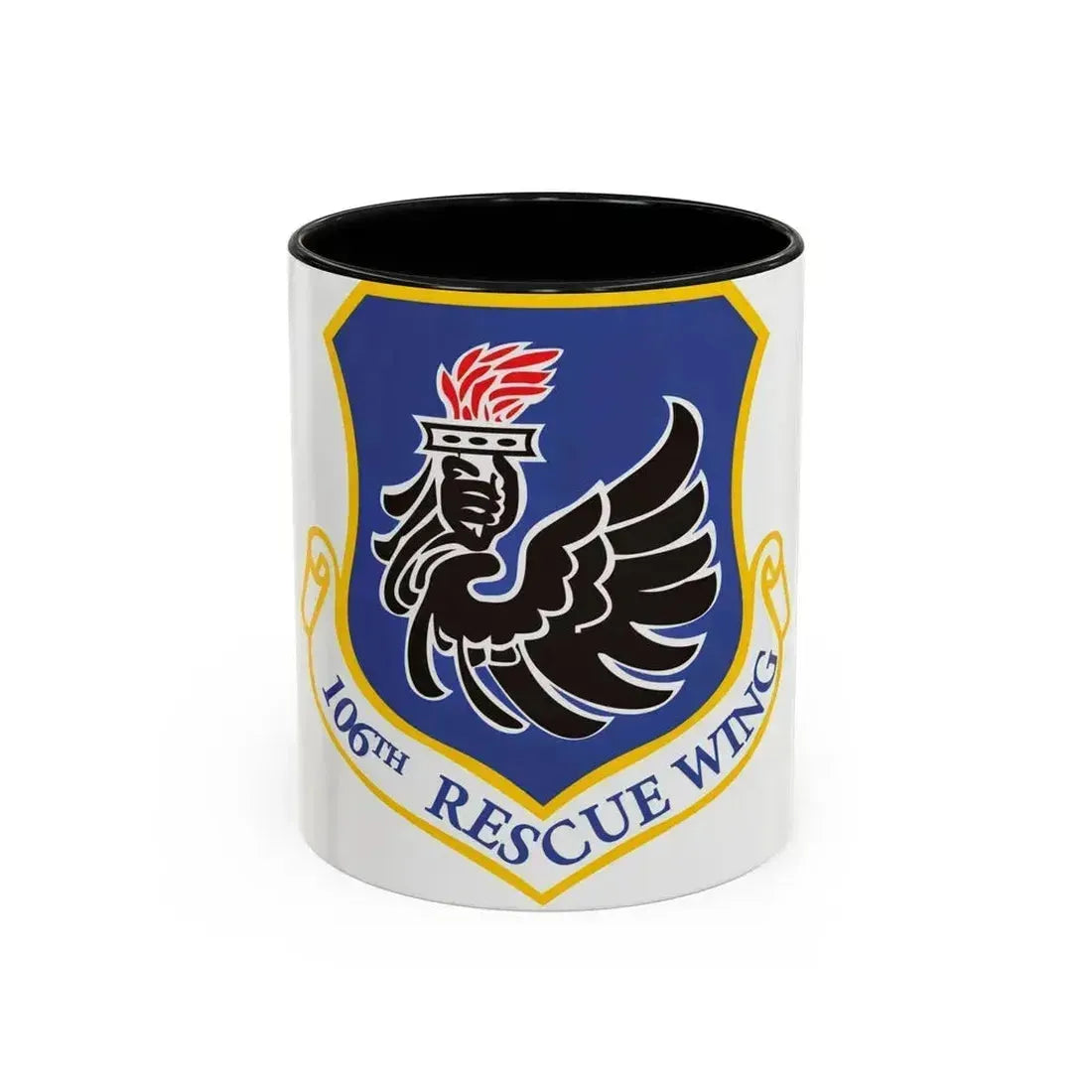 106th Rescue Wing logo 2 (U.S. Air Force) Accent Coffee Mug 11oz Black - Go Mug Yourself