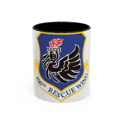 106th Rescue Wing logo 2 (U.S. Air Force) Accent Coffee Mug 11oz Black - Go Mug Yourself
