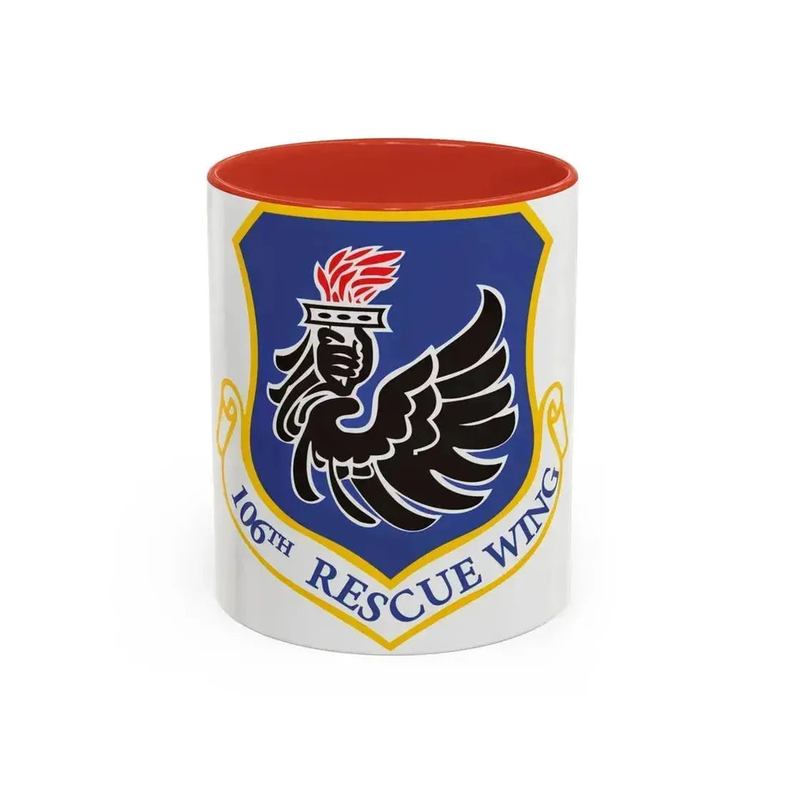 106th Rescue Wing logo 2 (U.S. Air Force) Accent Coffee Mug 11oz Red - Go Mug Yourself