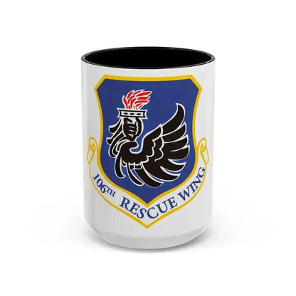 106th Rescue Wing logo 2 (U.S. Air Force) Accent Coffee Mug 15oz Black - Go Mug Yourself
