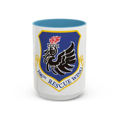 106th Rescue Wing logo 2 (U.S. Air Force) Accent Coffee Mug 15oz Light Blue - Go Mug Yourself