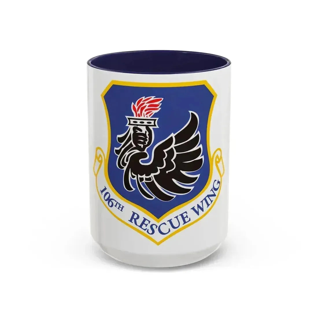 106th Rescue Wing logo 2 (U.S. Air Force) Accent Coffee Mug 15oz Navy - Go Mug Yourself