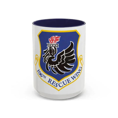 106th Rescue Wing logo 2 (U.S. Air Force) Accent Coffee Mug 15oz Navy - Go Mug Yourself