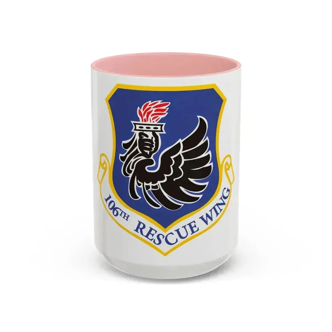 106th Rescue Wing logo 2 (U.S. Air Force) Accent Coffee Mug 15oz Pink - Go Mug Yourself