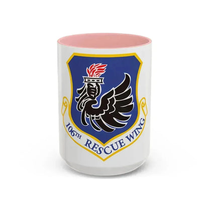 106th Rescue Wing logo 2 (U.S. Air Force) Accent Coffee Mug 15oz Pink - Go Mug Yourself