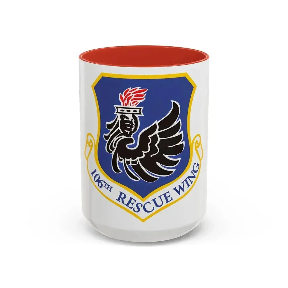 106th Rescue Wing logo 2 (U.S. Air Force) Accent Coffee Mug 15oz Red - Go Mug Yourself