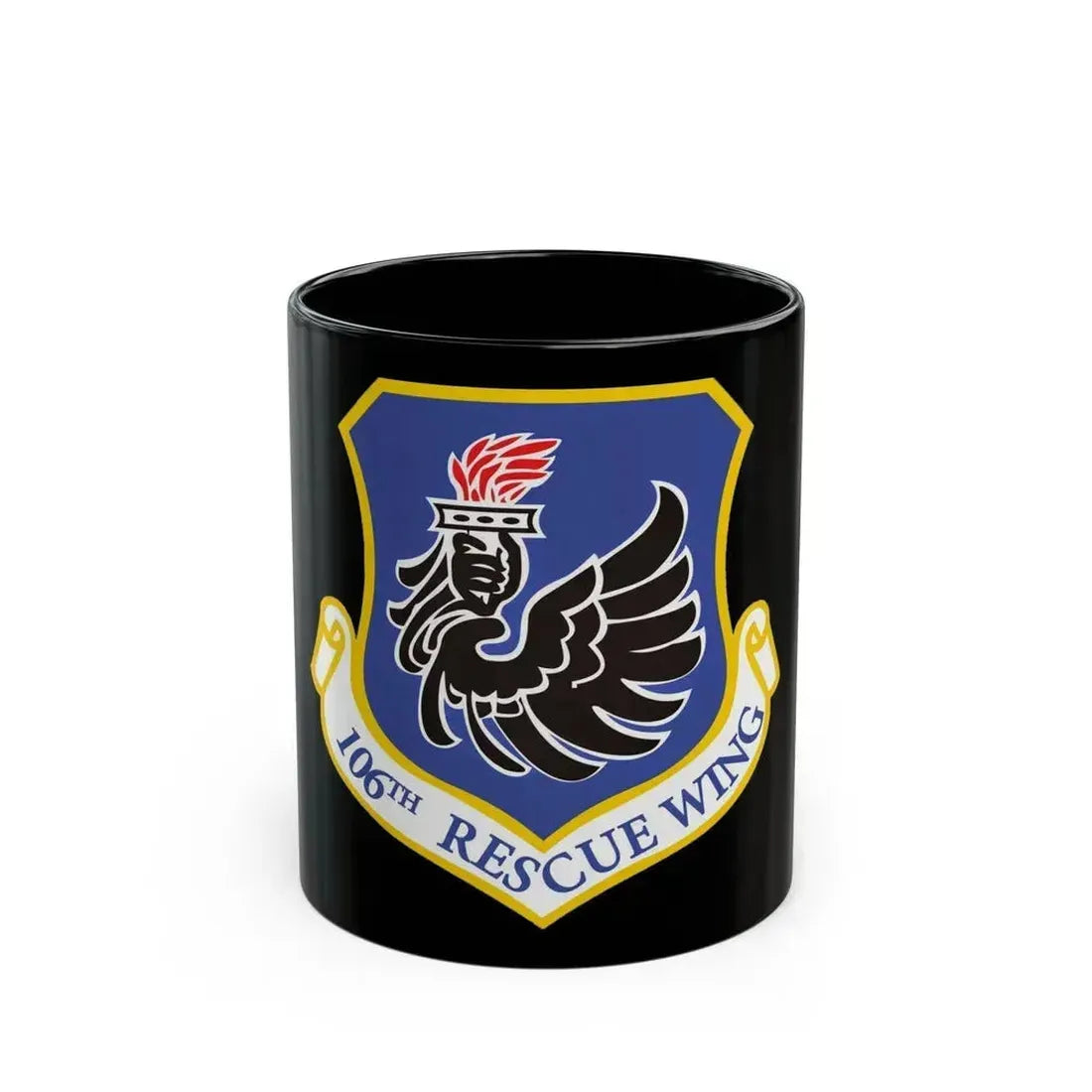 106th Rescue Wing logo 2 (U.S. Air Force) Black Coffee Mug 11oz - Go Mug Yourself