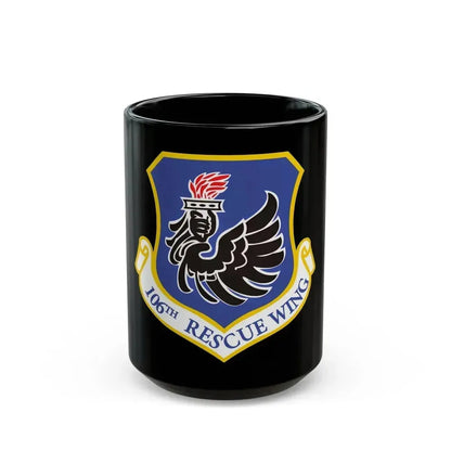 106th Rescue Wing logo 2 (U.S. Air Force) Black Coffee Mug 15oz - Go Mug Yourself