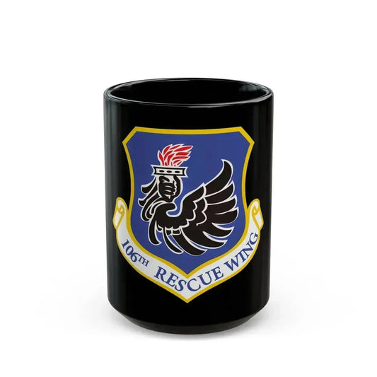 106th Rescue Wing logo 2 (U.S. Air Force) Black Coffee Mug 15oz - Go Mug Yourself