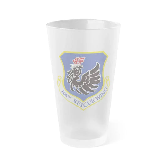 106th Rescue Wing logo 2 (U.S. Air Force) Frosted Pint Glass 16oz 16oz Frosted - Go Mug Yourself