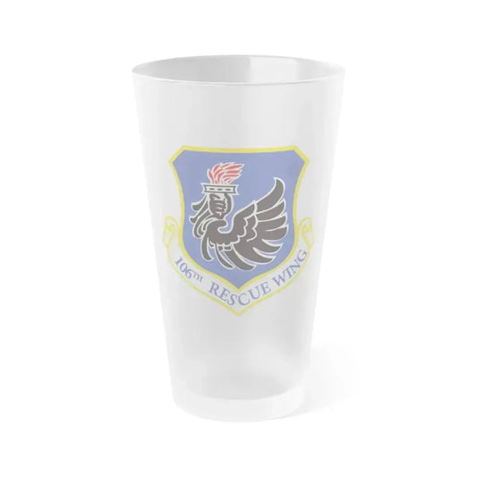 106th Rescue Wing logo 2 (U.S. Air Force) Frosted Pint Glass 16oz 16oz Frosted - Go Mug Yourself