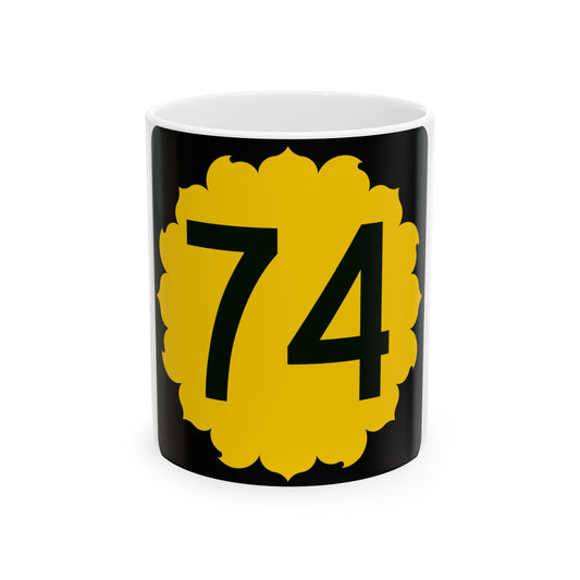K-74 (Kansas) (Road Sign) White Coffee Mug