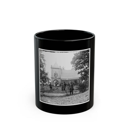White House Landing, Va., Vicinity. St. Peter's Church, With Federal Soldiers (U.S. Civil War) Black Coffee Mug