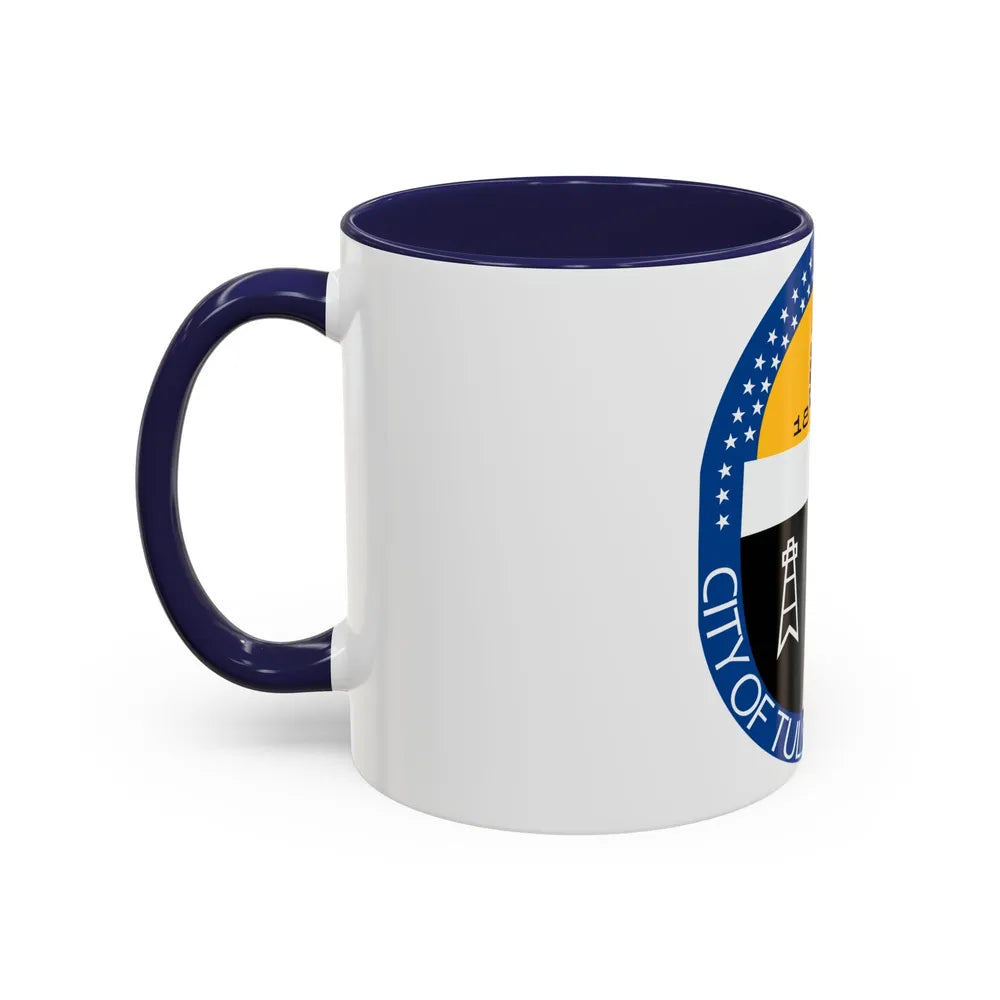 Seal of Tulsa Oklahoma - Accent Coffee Mug-Go Mug Yourself