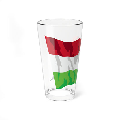 Hungary flag waving icon (Hungary) Pint Glass 16oz