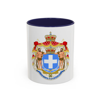 Royal Coat of Arms of Greece (blue cross) - Accent Coffee Mug