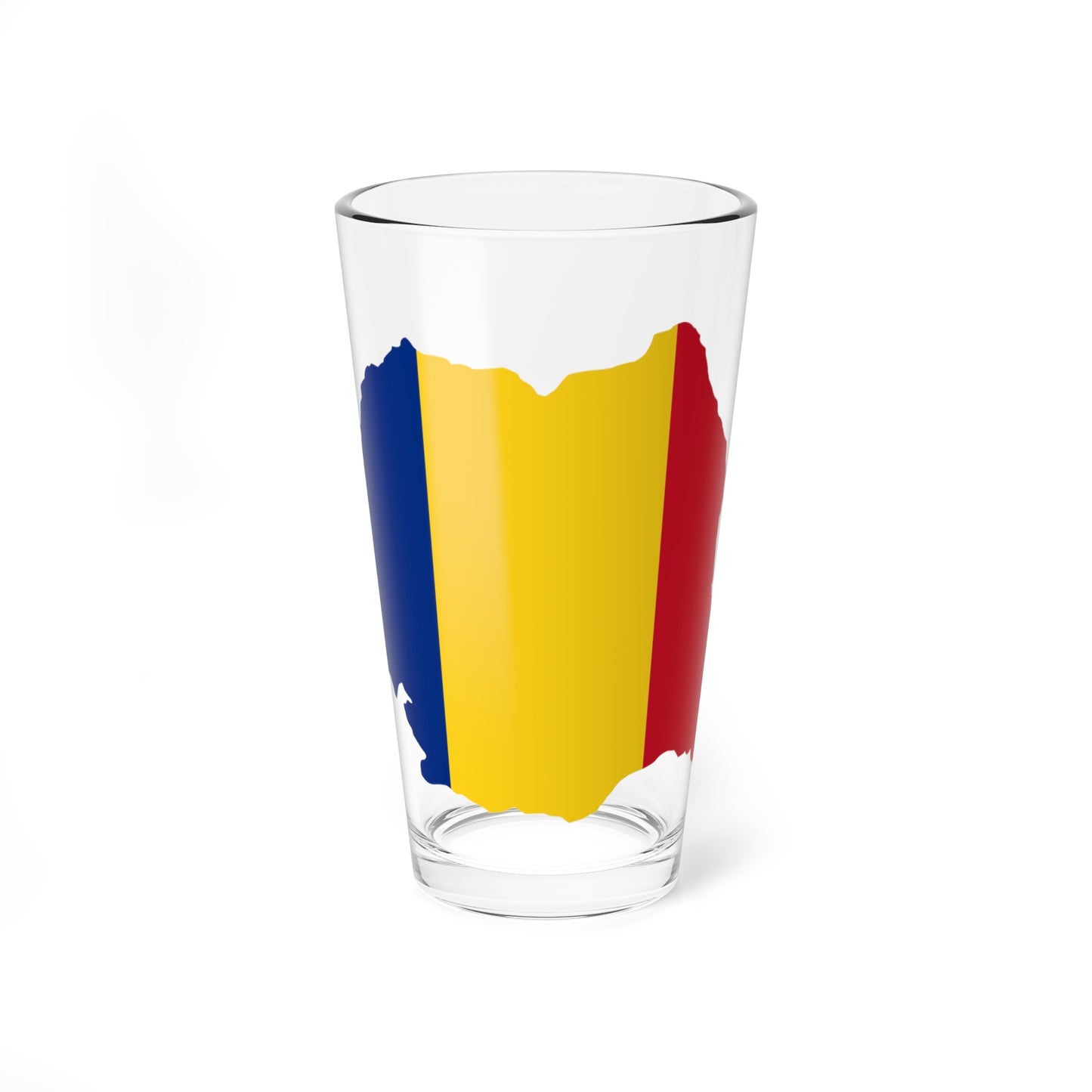 Flag map of Romania (Oman) Pint Glass 16oz