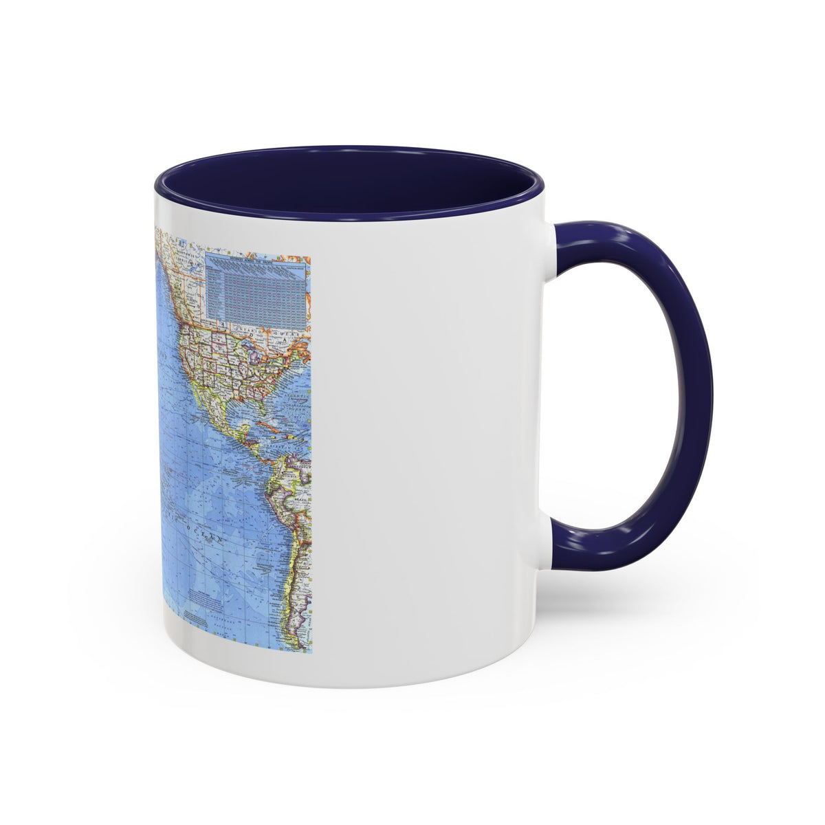 Pacific Ocean (1969) (Map) Accent Coffee Mug
