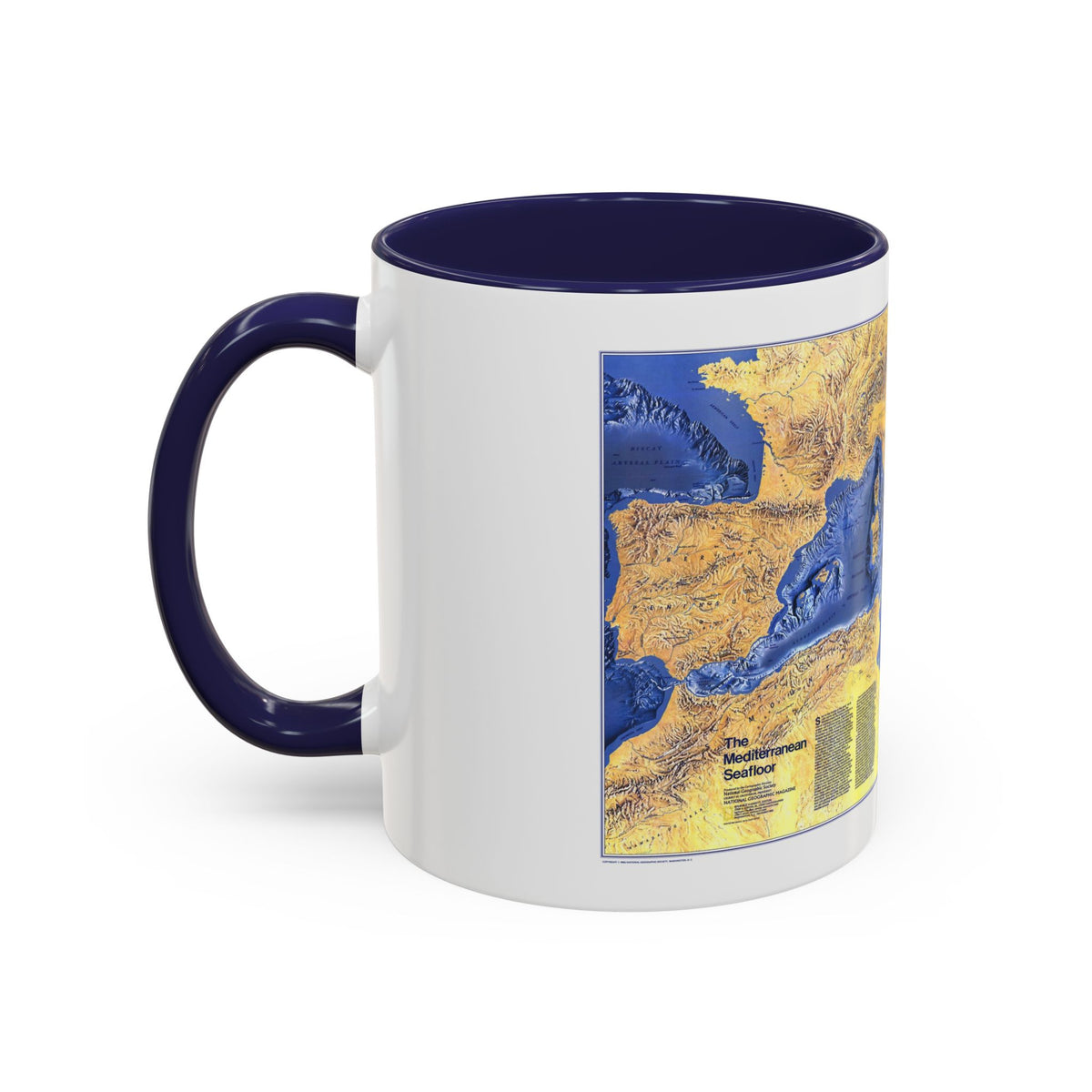 Mediterranean Seafloor (1982) (Map) Accent Coffee Mug