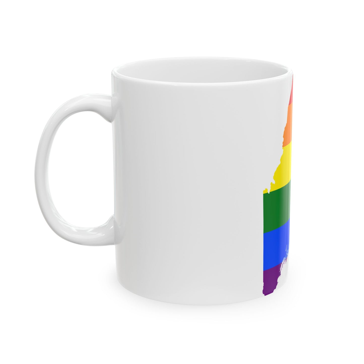 LGBT flag map of Maine (United States) White Coffee Mug