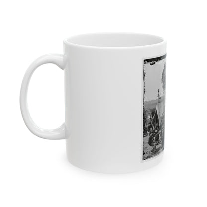 Atlanta, Ga. Federal Soldiers Relaxing By Guns Of Captured Fort (U.S. Civil War) White Coffee Mug