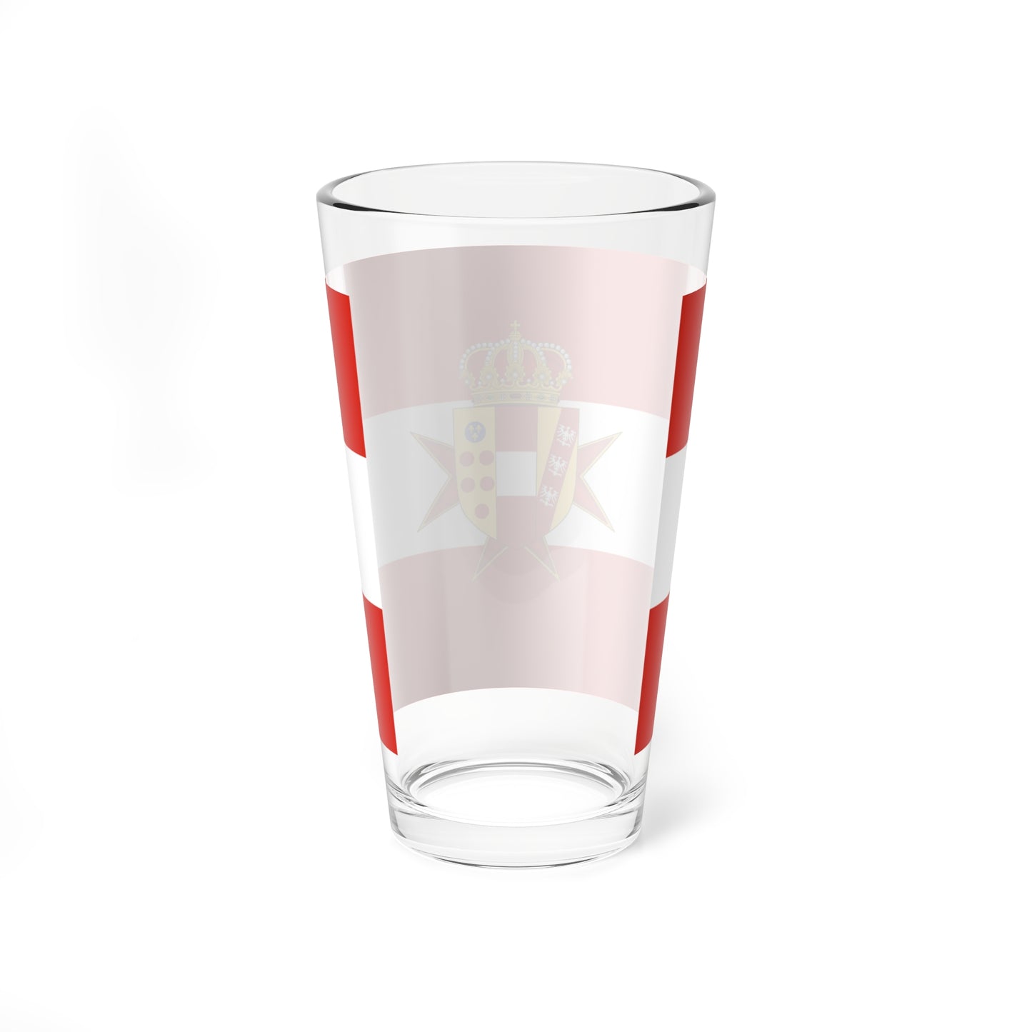 Flag of the Grand Duchy of Tuscany with Lesser Coat of arms (Italy) Pint Glass 16oz