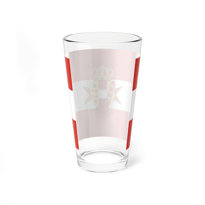 Flag of the Grand Duchy of Tuscany with Lesser Coat of arms (Italy) Pint Glass 16oz