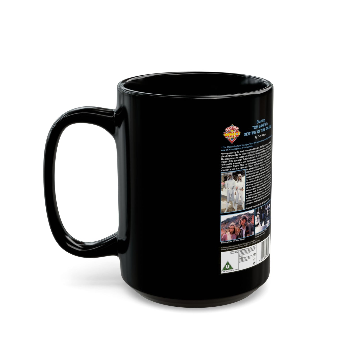 DOCTOR WHO DESTINY OF THE DALEKS (VHS COVER) - Black Coffee Mug