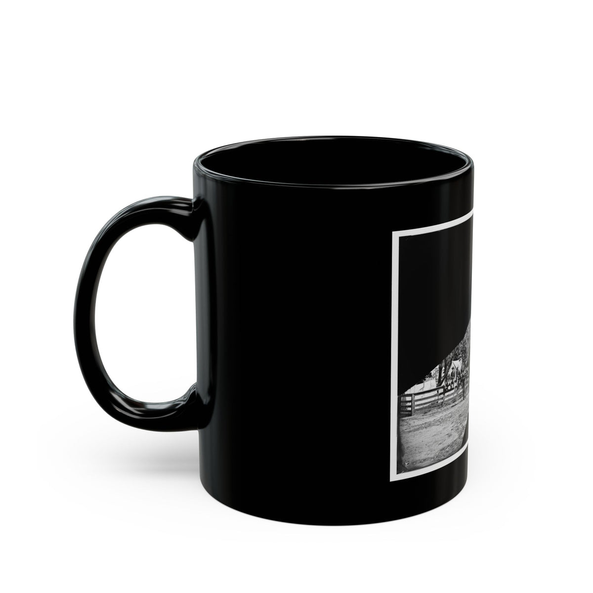 Brandy Station, Virginia. Headquarters, 1st Bridgade Horse Artillery (U.S. Civil War) Black Coffee Mug